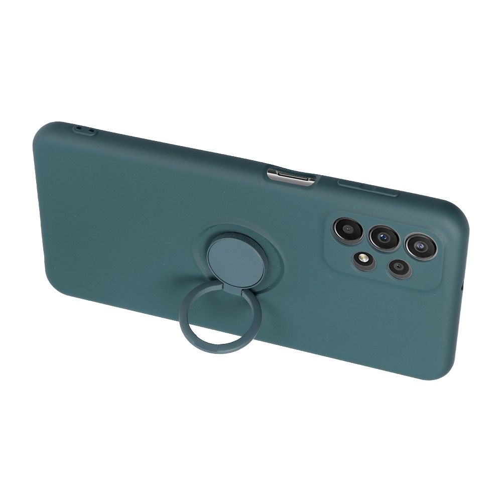 Husa Protectie cu Inel din Silicon Soft Samsung S23 Plus -Verde - 1 | YEO